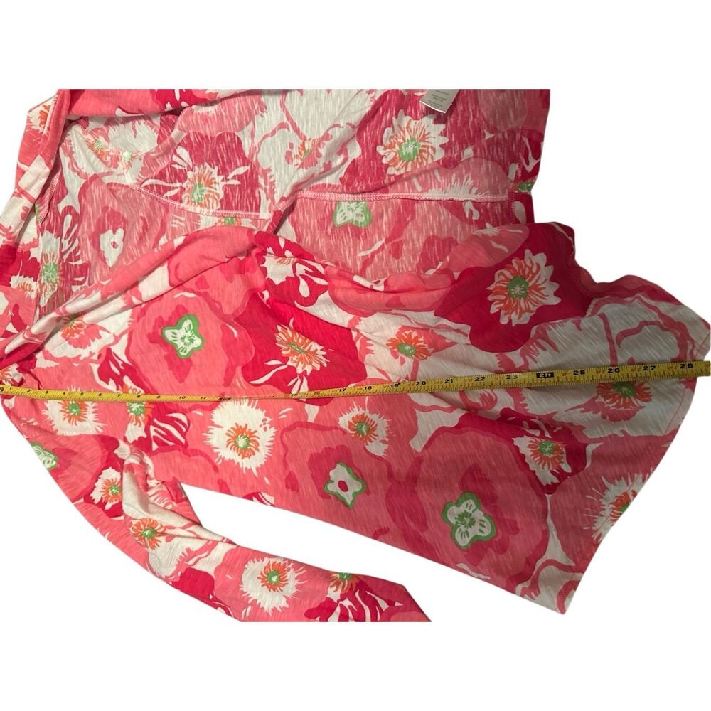 Lilly Pulitzer pink cotton floral cardigan sz large - Picture 4 of 5